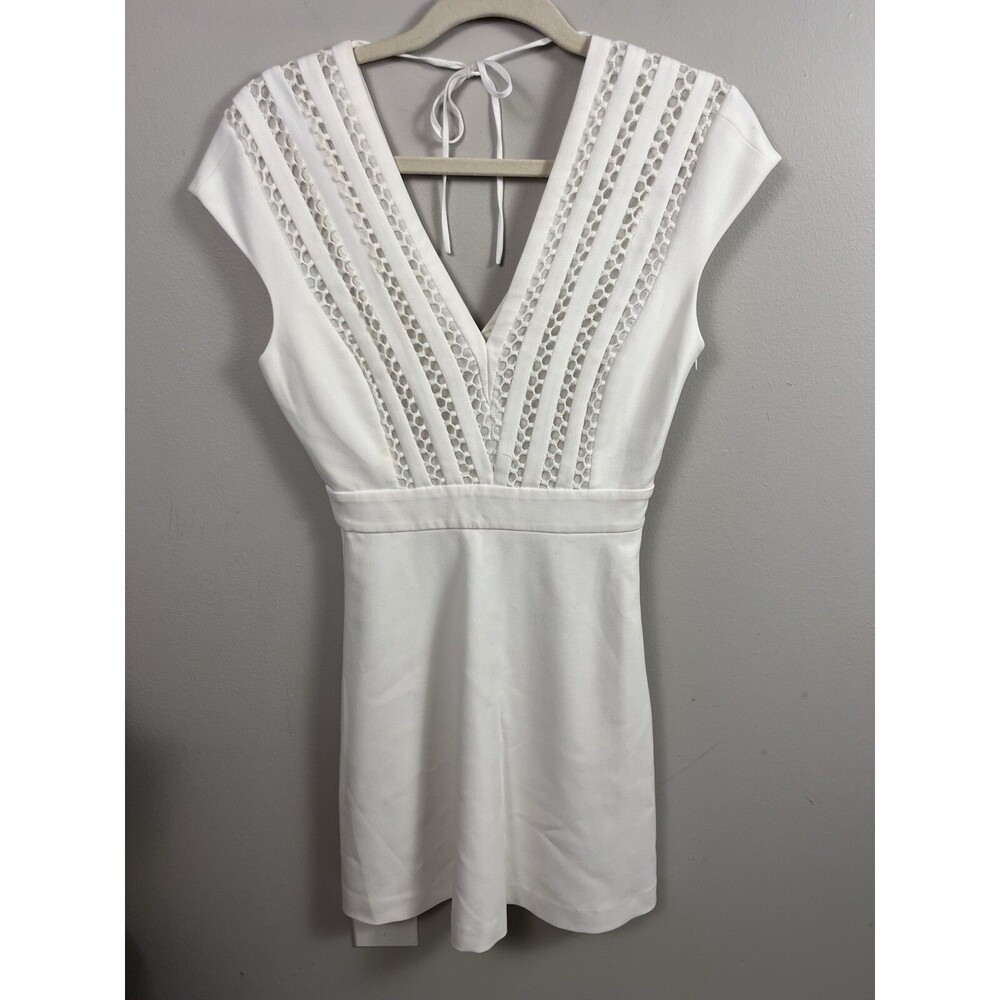 Sandro Paris Women’s Dress White Sleeveless V Neck A Line Wedding Rehearsal XS